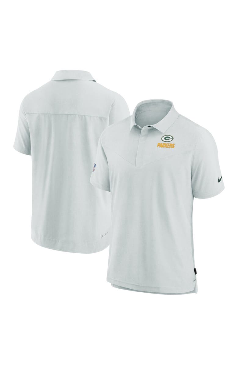 Nike Men's Nike Gray Green Bay Packers Sideline Lockup Performance Polo, Main, color, 