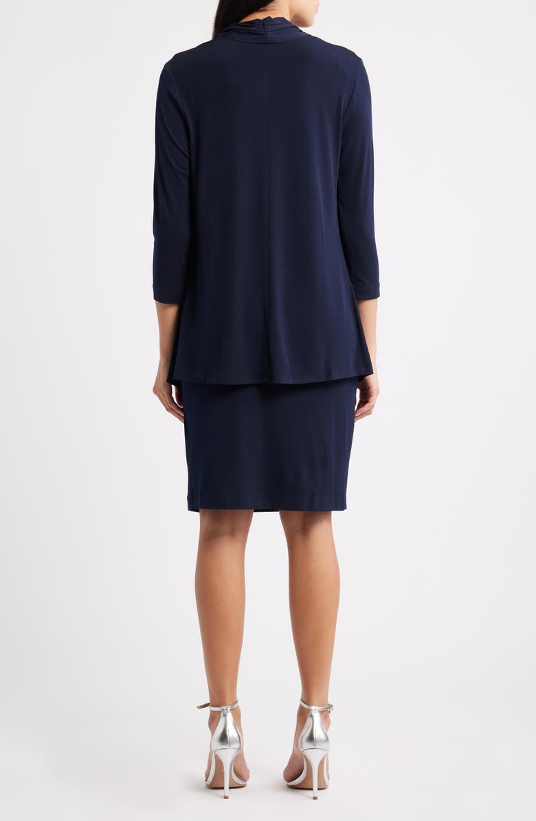 Connected Apparel Long Sleeve Mock Jacket Dress, Alternate, color, Midnight