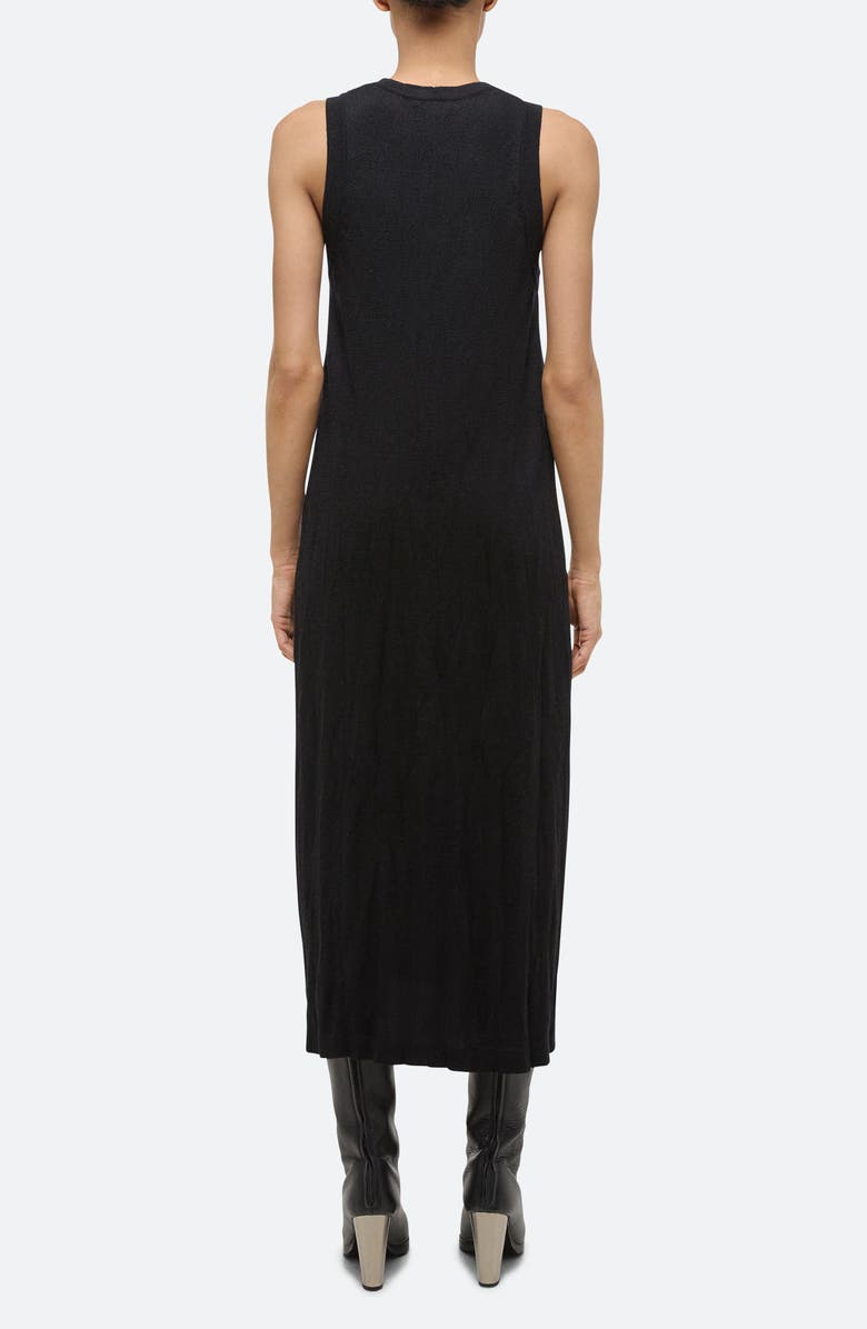 Helmut Lang Crush Sleeveless Knit Midi Dress, Alternate, color, Black
