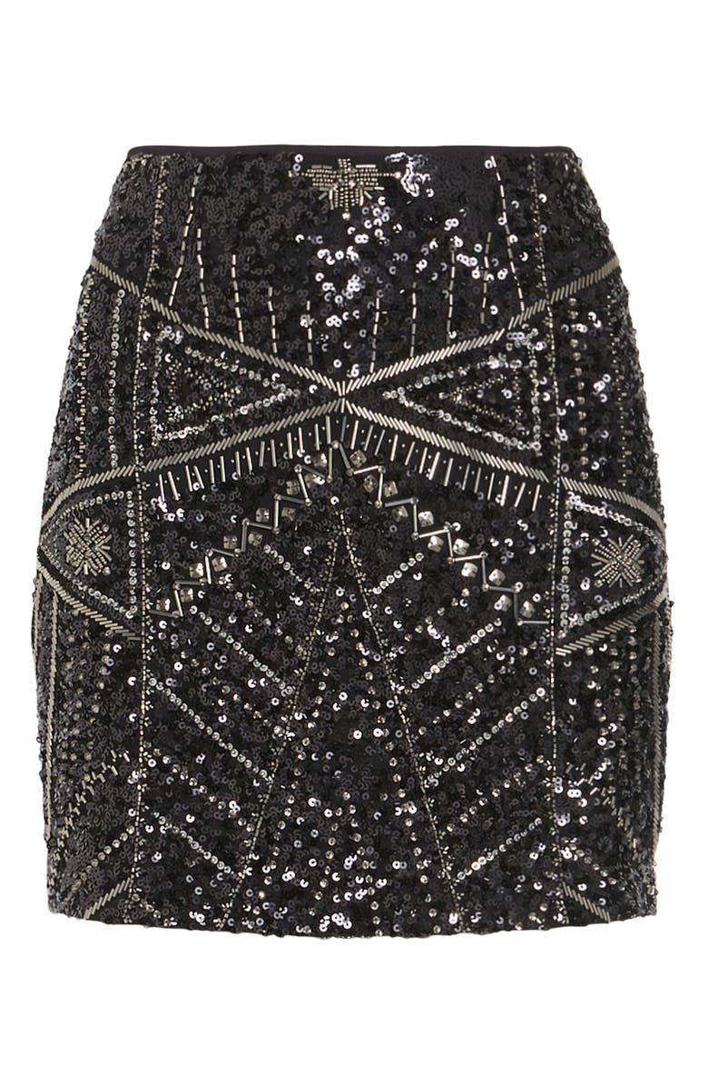 AllSaints Jamilia Bead & Sequin Miniskirt, Alternate, color,