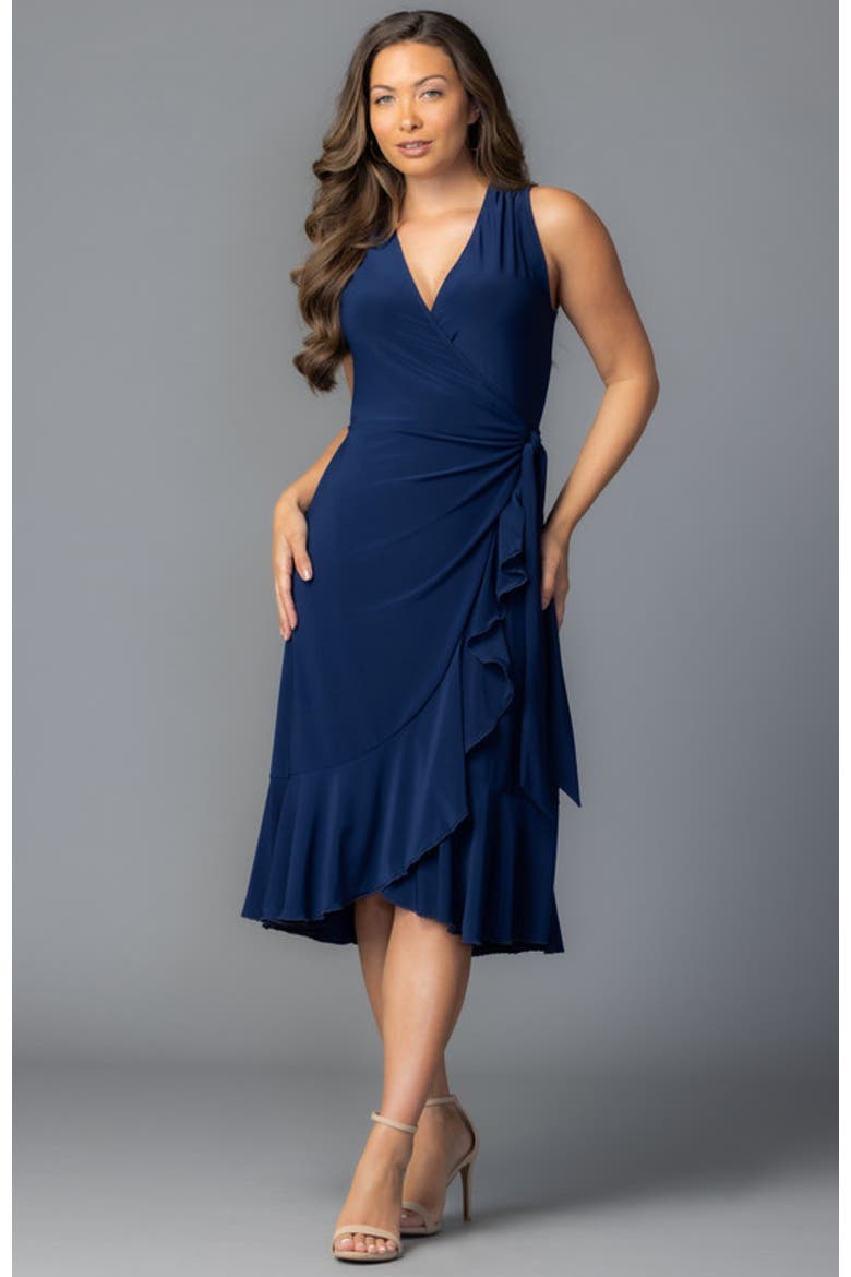Laguna Sleeveless Wrap Dress, Alternate, color, Nouveau Navy