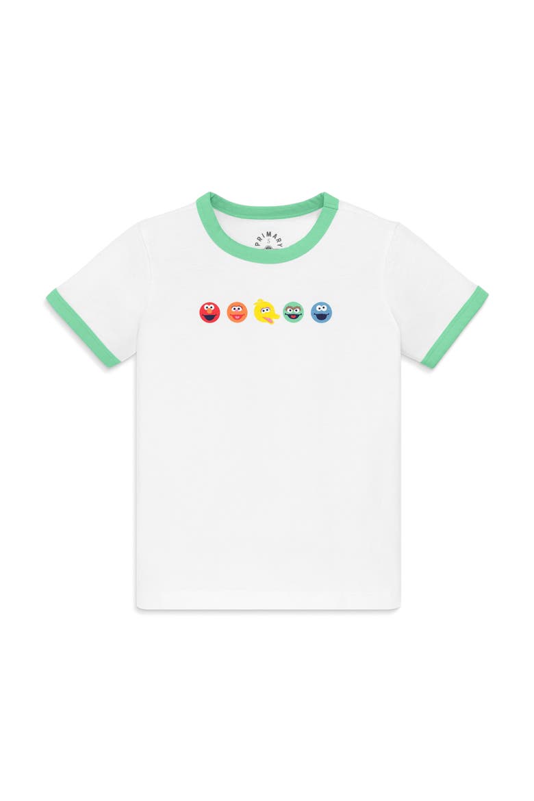 Kids Sesame Street Friends Ringer Tee, Main, color, White Rainbow Sesame Street