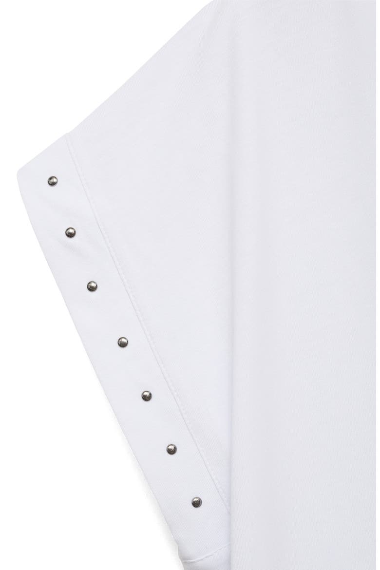 Stud Accent Cotton V-Neck T-Shirt, Alternate, color, WHITE