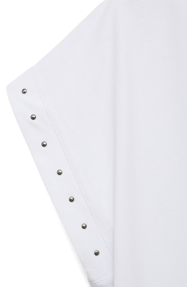 MANGO Stud Accent Cotton V-Neck T-Shirt, Alternate, color, White