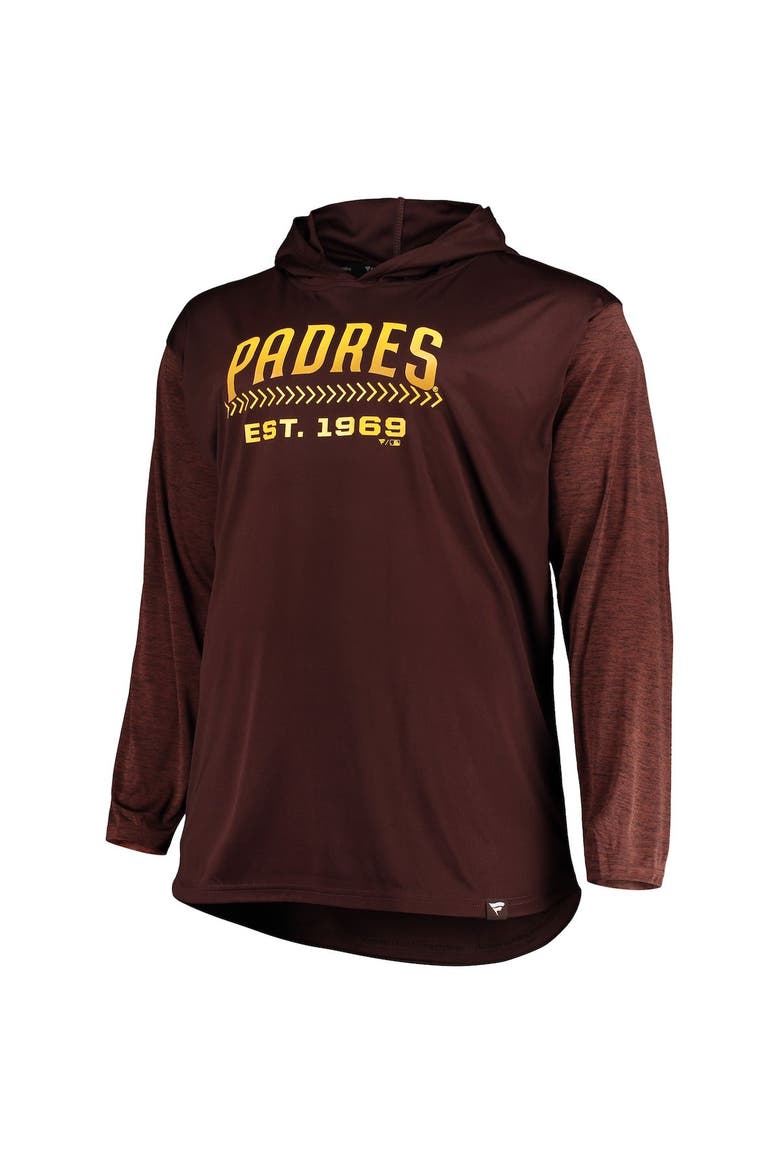 Men's Brown San Diego Padres Big & Tall Wordmark Club Pullover Hoodie, Alternate, color, Brown