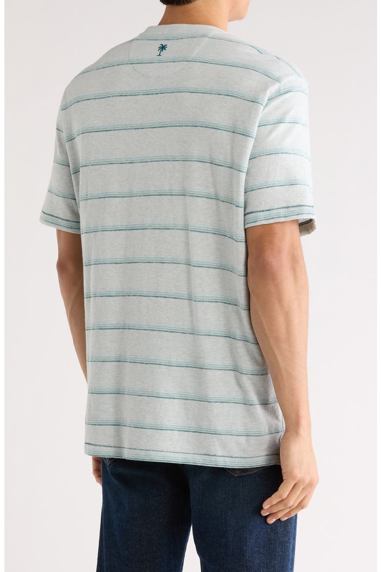 Soleil Stripe Short Sleeve Henley, Alternate, color, OVERCAST
