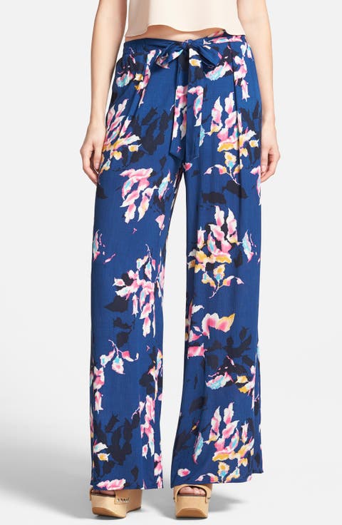ASTR Print Wide Leg Pants