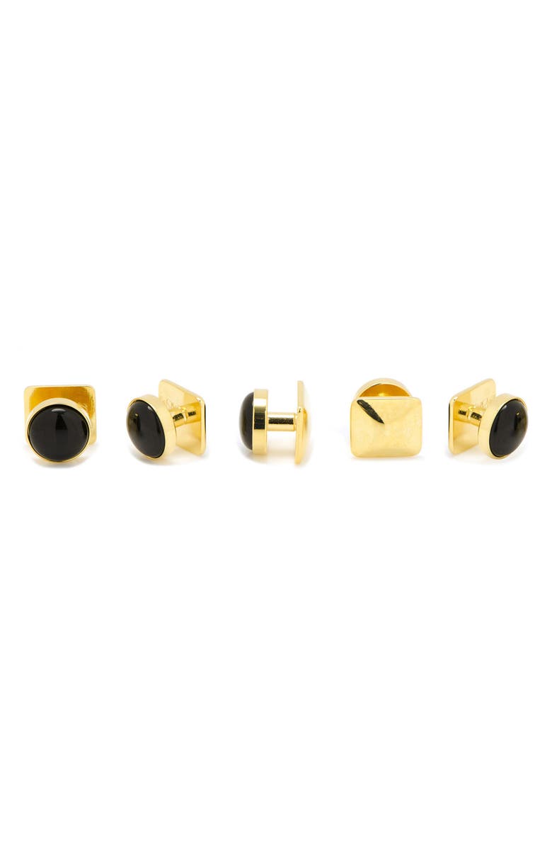 Cufflinks, Inc. Onyx Cuff Link & Stud Set, Alternate, color, Black
