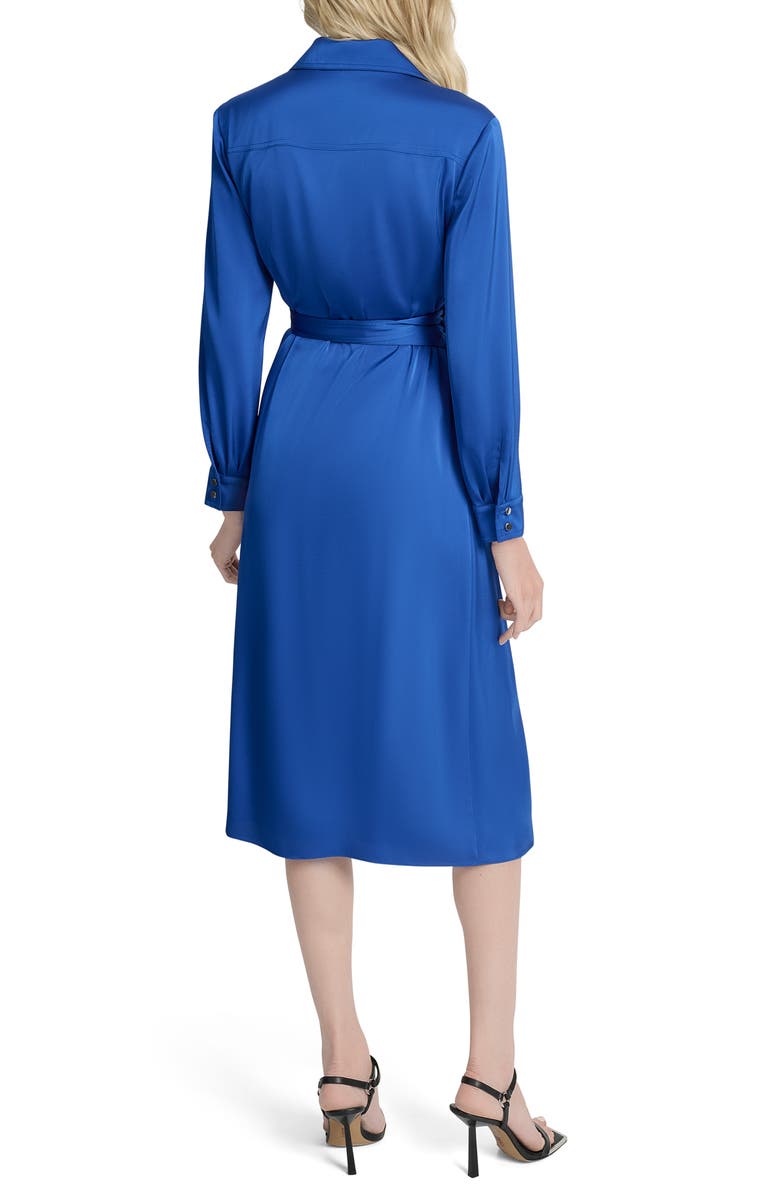 DKNY Long Sleeve O-Ring Wrap Dress, Alternate, color, Classic Blue