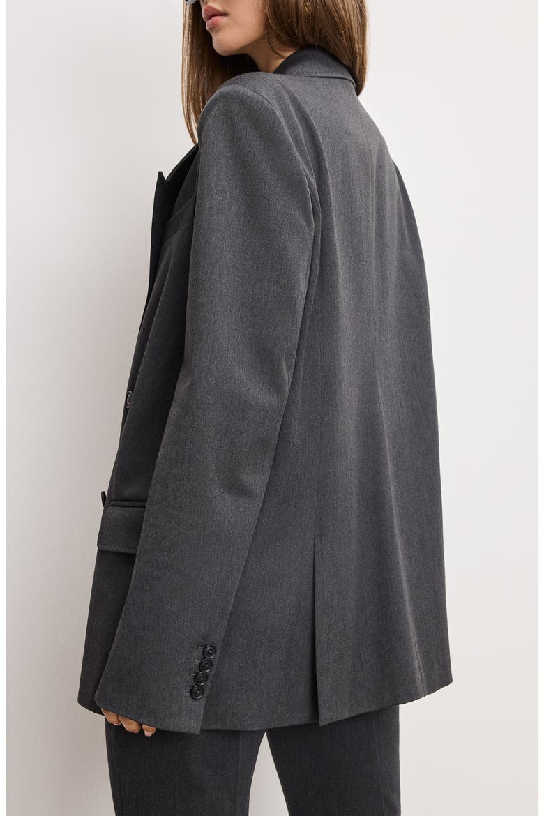 Essential Double Breasted Blazer, Alternate, color, DARK HEATHER GRAY