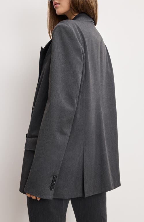 Good American Essential Double Breasted Blazer In Gray