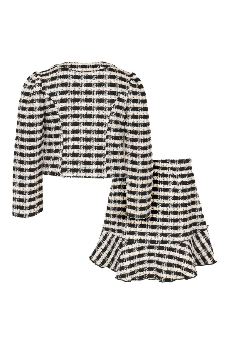 Kids Bouclé Jacket & Skirt Set, Alternate, color, BLK/IVORY