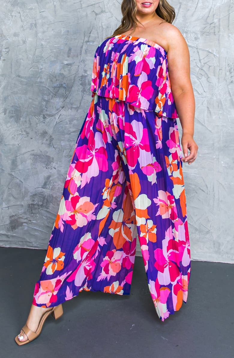 FLYING TOMATO Pleated Woven Jumpsuit, Alternate, color,