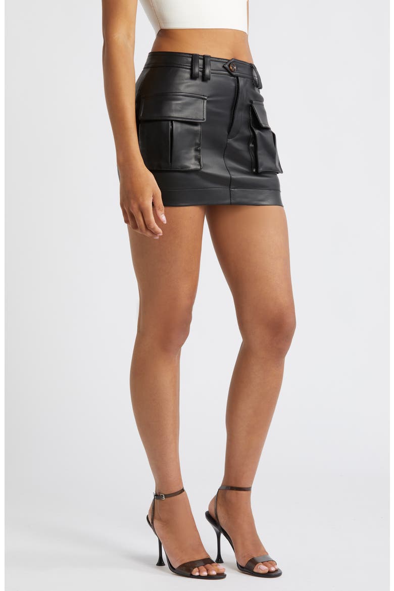 Cargo Miniskirt, Alternate, color, BLACK