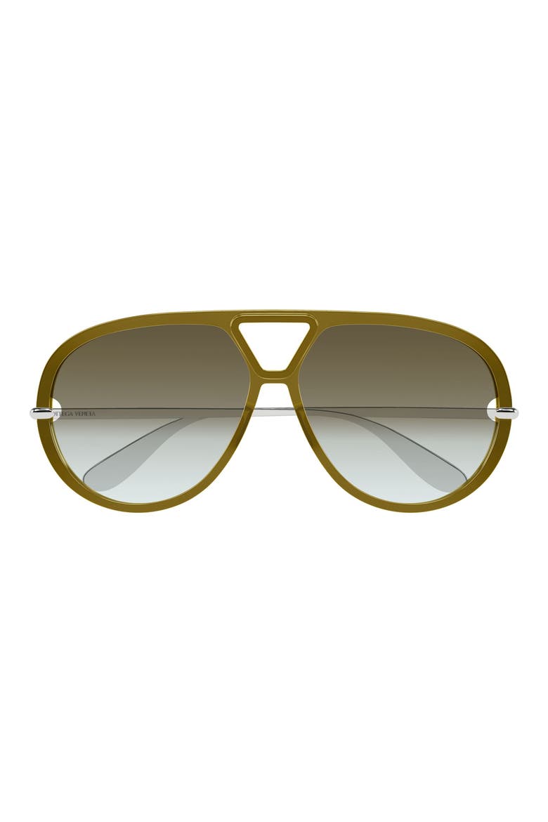 63mm Oversize Gradient Pilot Sunglasses, Main, color, BROWN
