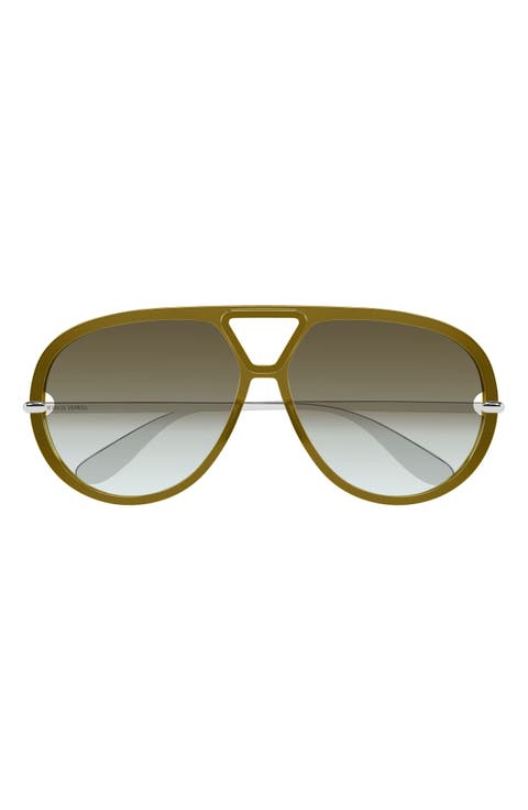 63mm Oversize Gradient Pilot Sunglasses