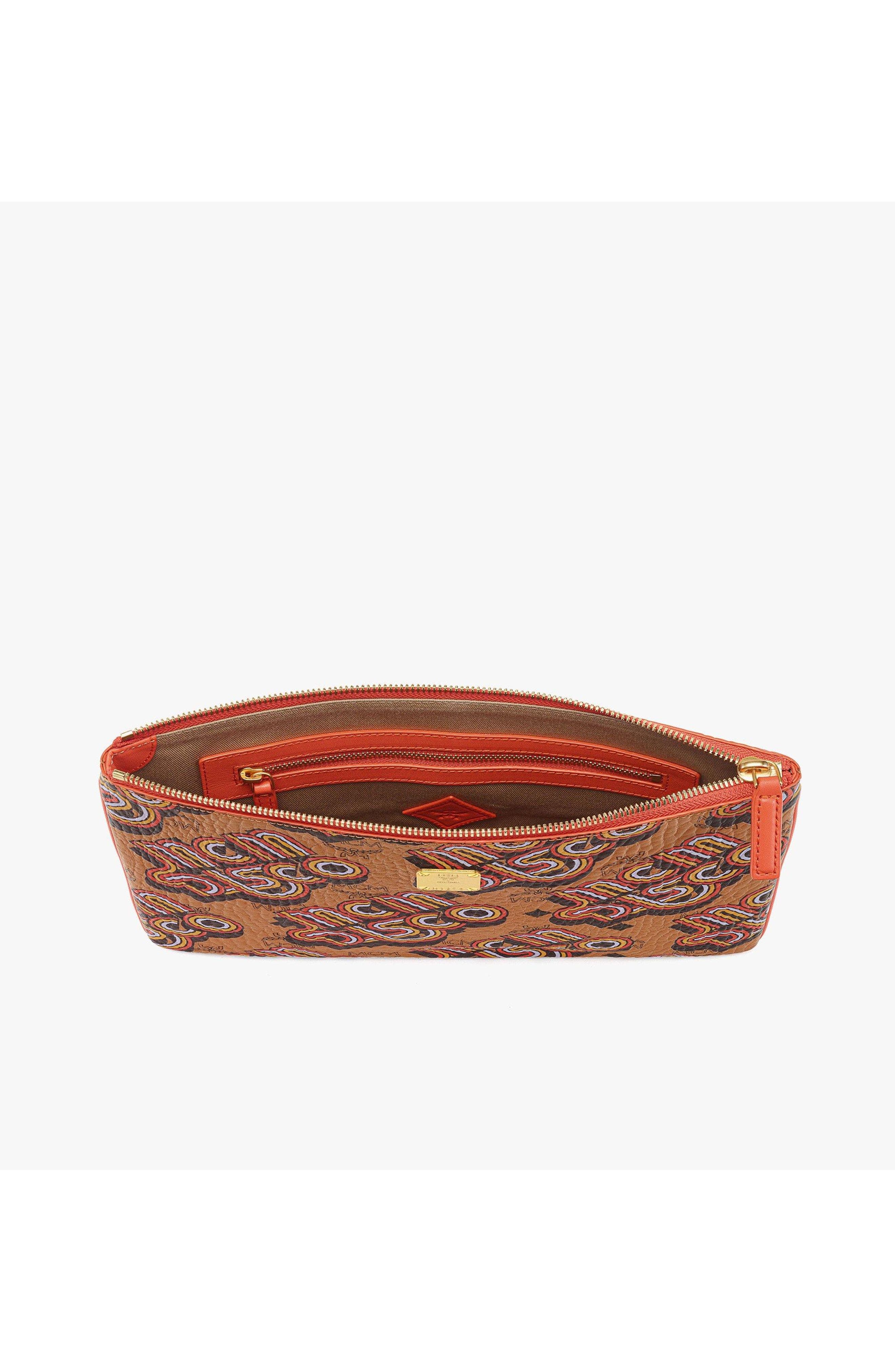 Aren Crossbody Pouch in Disco Visetos, Alternate, color, Cognac