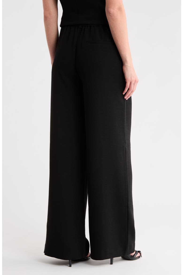 Crepe Wide Leg Trousers, Alternate, color, BLACK