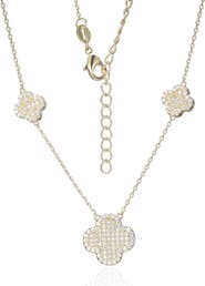 FZN Cubic Zirconia Clover Necklace