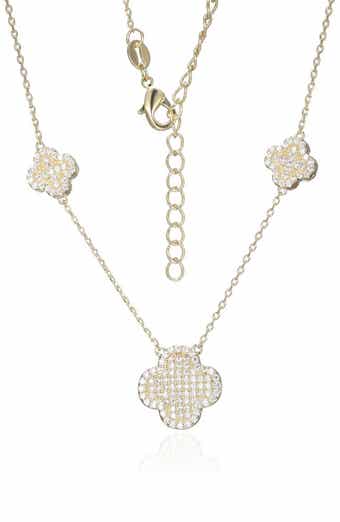 FZN Cubic Zirconia Clover Necklace