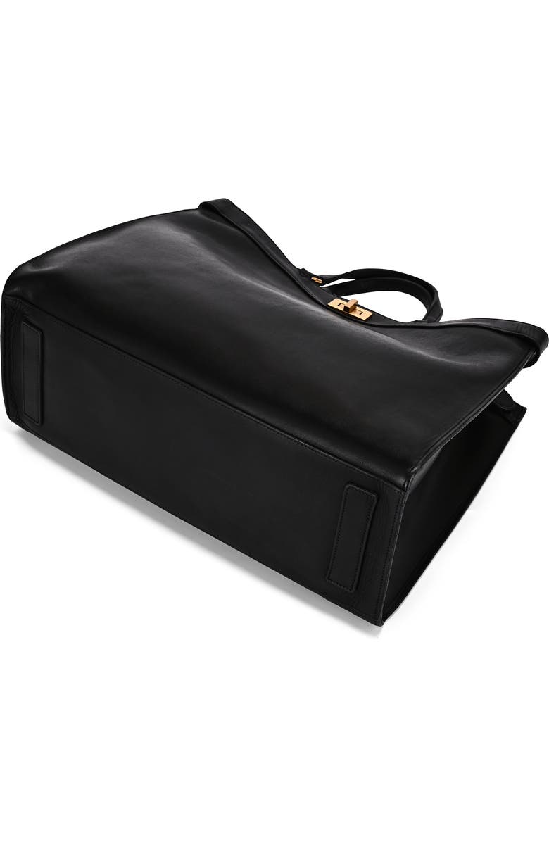 OLD TREND Ixia Genuine Leather Jet Set Travel Tote, Alternate, color, Black