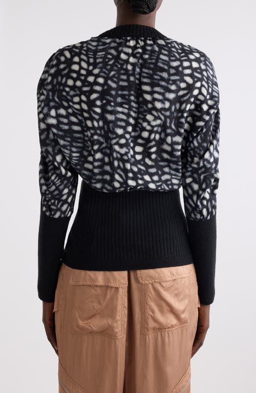 Dries Van Noten Mixed Media Crewneck Sweater In Black