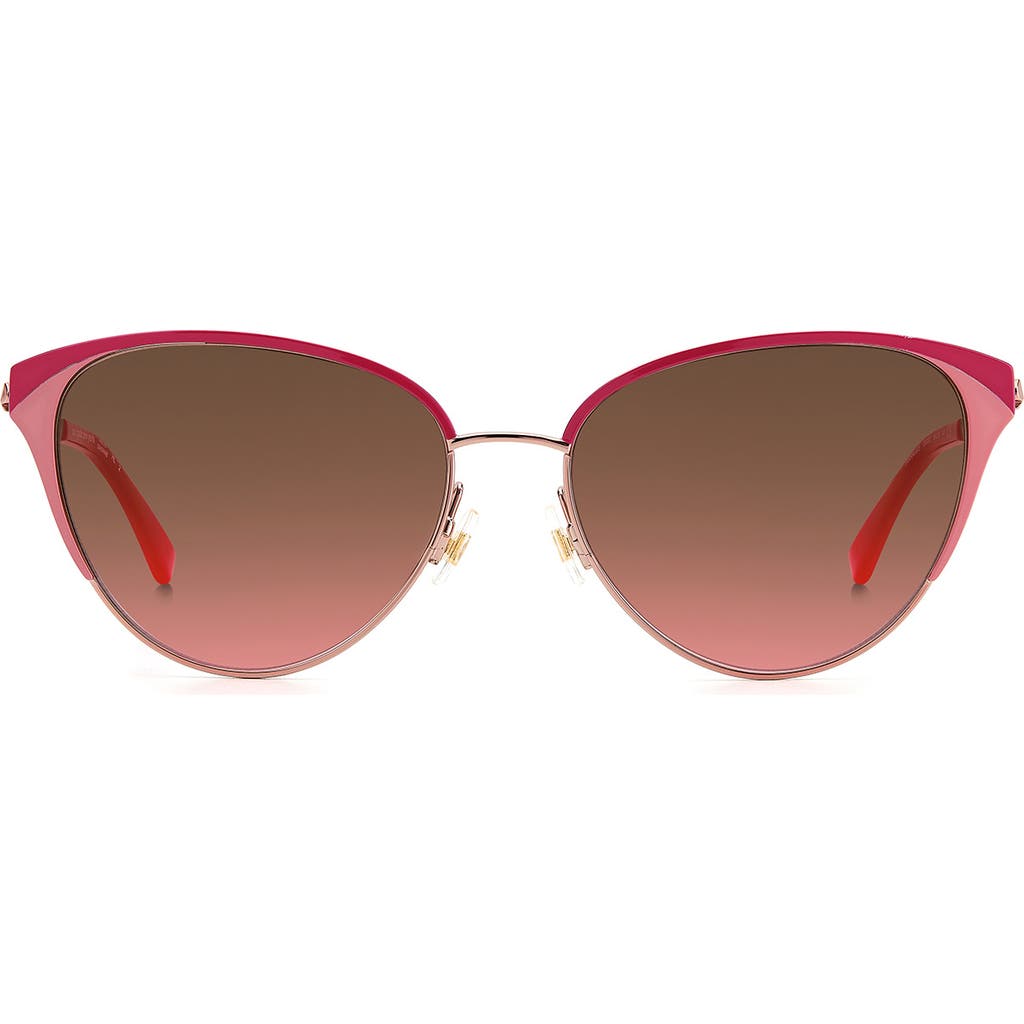 Kate Spade New York Ianna 56mm Gradient Cat Eye Sunglasses In Rose Gold