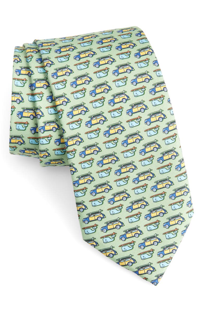 vineyard vines Surfboard Silk Tie, Main, color, 