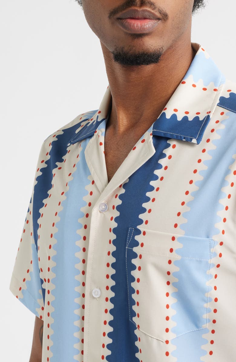 MAVRANS Strike a Match Print Weekend Camp Shirt, Alternate, color, Blue