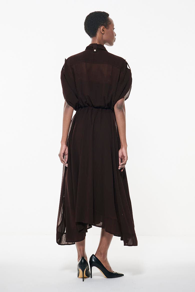 Patch Pocket Drawcord Waist Dress, Alternate, color, Dark Brown