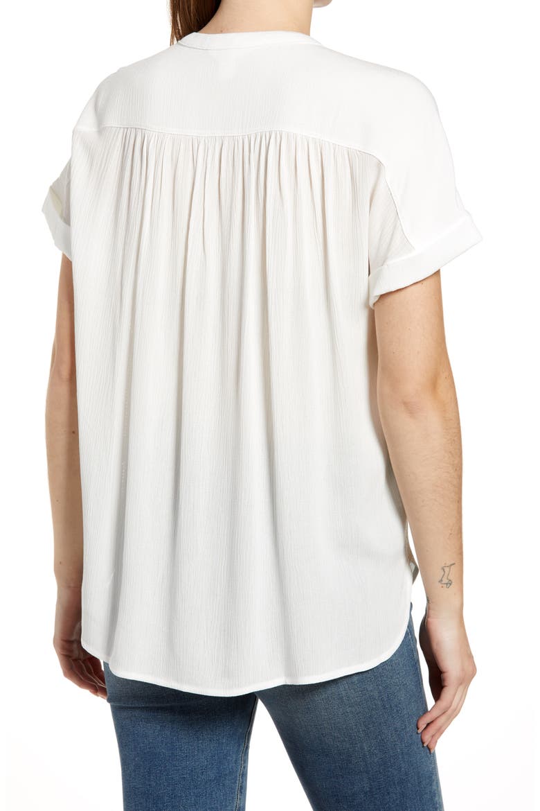 Relaxed Button Front Top, Alternate, color, IVORY CLOUD