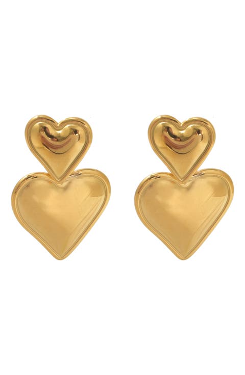 Francesca Double Heart Drop Earrings