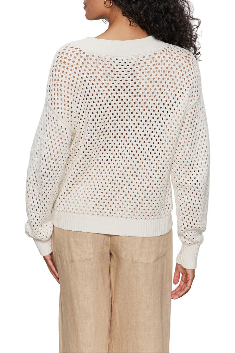 Open Stitch V-Neck Sweater, Alternate, color, MACRAME