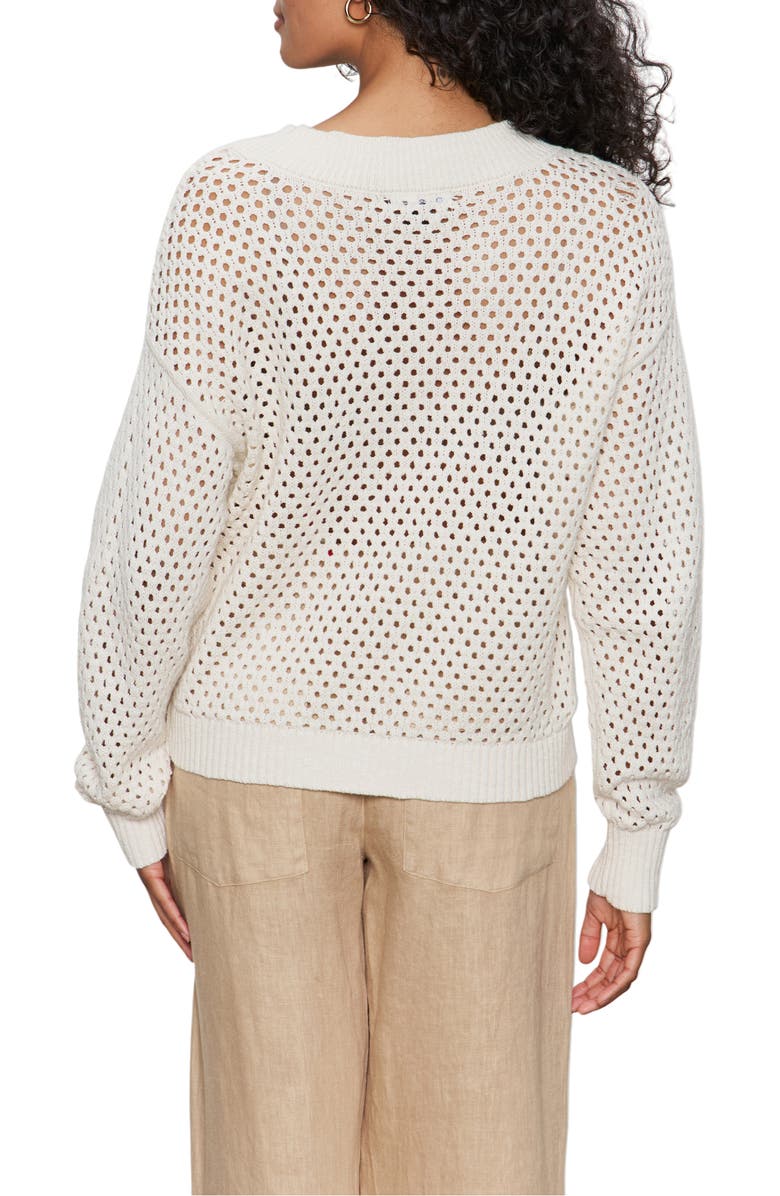 Sanctuary Open Stitch V-Neck Sweater, Alternate, color, 