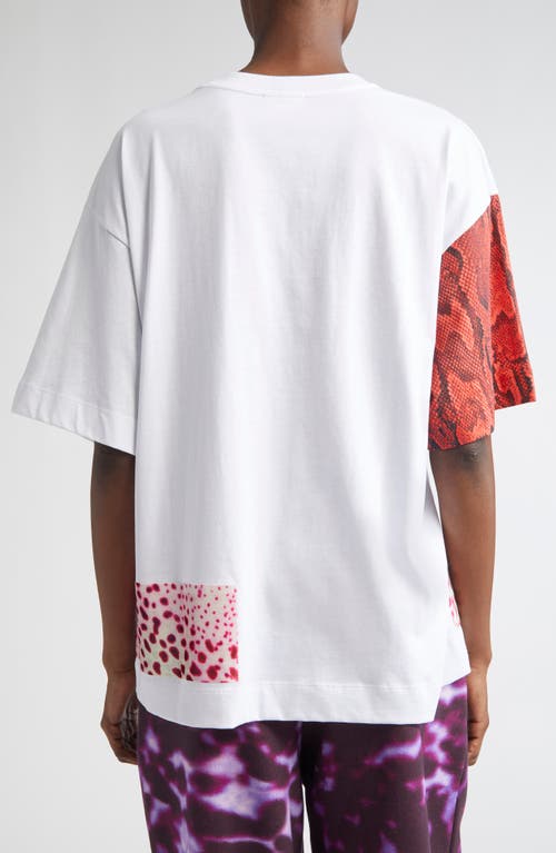 Dries Van Noten Womens White Contrast-panels Round-neck Cotton-jersey T-shirt Xs In Multi
