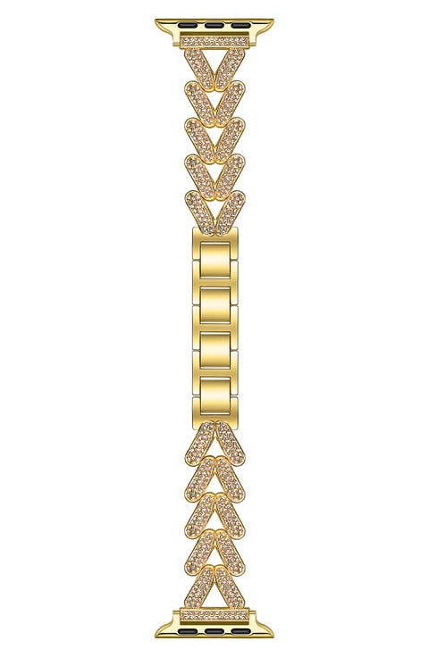 Valentina Stainless Steel & Rhinestone Apple Watch® Bracelet Watchband