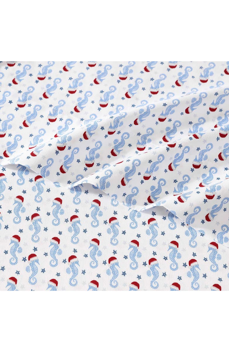 Nautica Holiday Seahorse Flannel Sheet Set, Alternate, color,