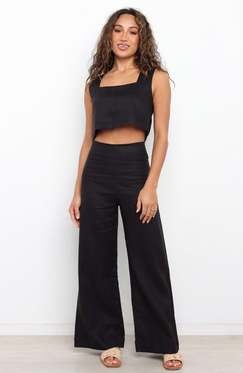 Petal & Pup Devlin Linen Crop Tank, Alternate, color, Black