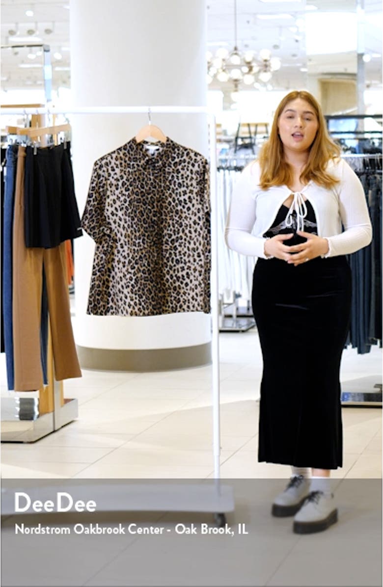 Women's Animal Print Short Sleeve Cotton Button-Up Shirt, sales video thumbnail