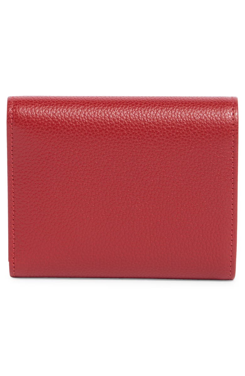 Longchamp Compact Leather Wallet, Alternate, color, Vermilion