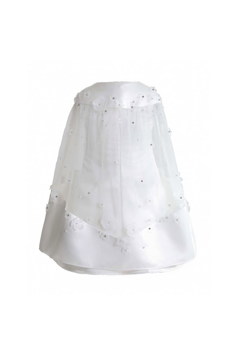 HoneyBelle Floral Overlay Dress, Alternate, color, White