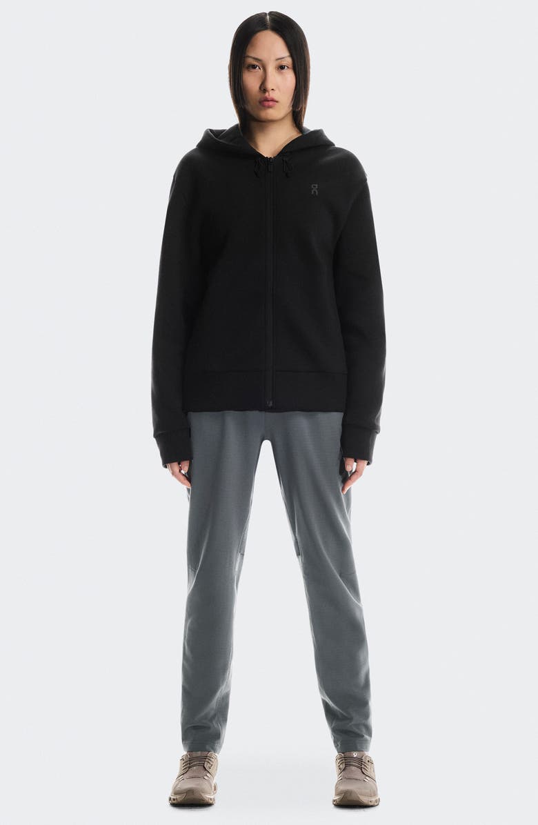 On Focus Tech Zip Hoodie, Alternate, color, Black
