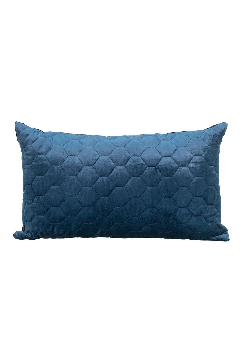 Bazyli Quilted Throw Pillow, Main, color, NAVY
