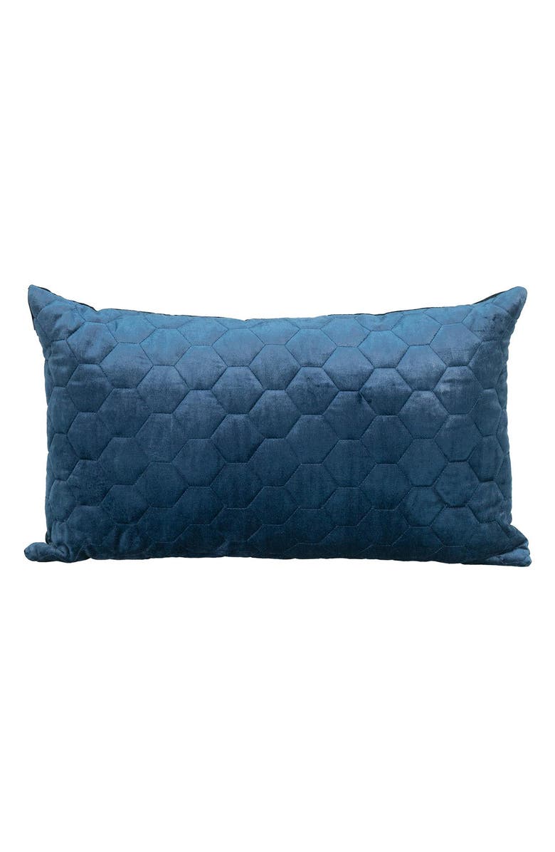 PARKLAND COLLECTION Bazyli Quilted Throw Pillow, Main, color, Navy