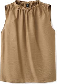 MANGO Mock Neck Satin Top