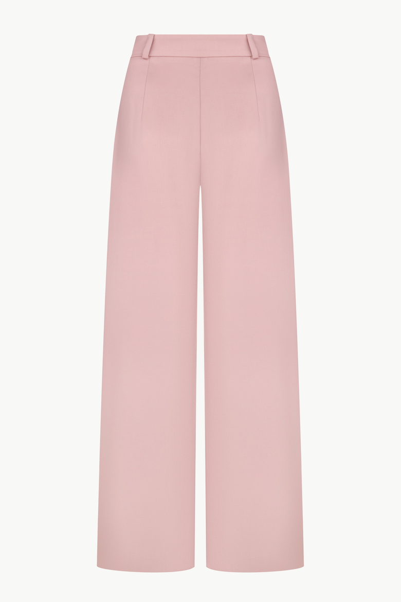 High-waisted Loose-fitting Pants in Powder, Alternate, color, Powder