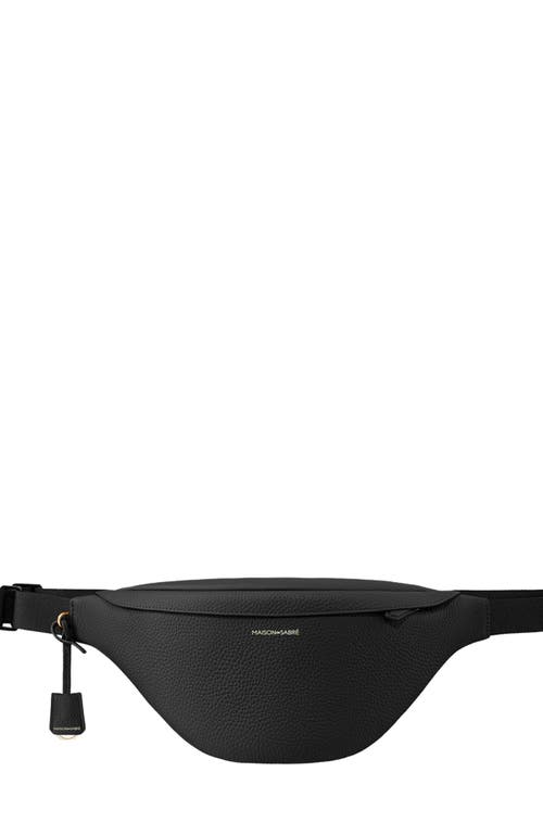 MAISON de SABRÉ Large Leather Sling Bag in Black Caviar at Nordstrom