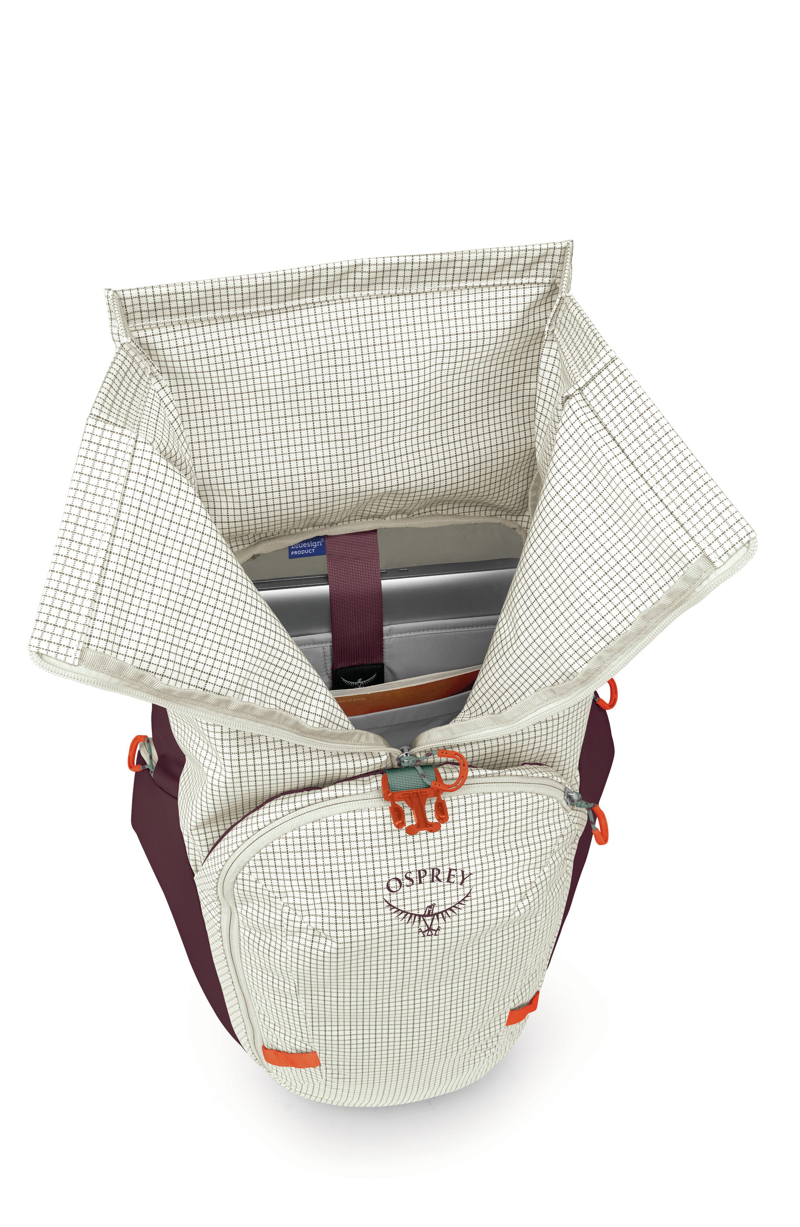 Transporter 30-Liter Roll Top Backpack, Alternate, color, MYSTERY WHITE/ MOODY BURGUNDY