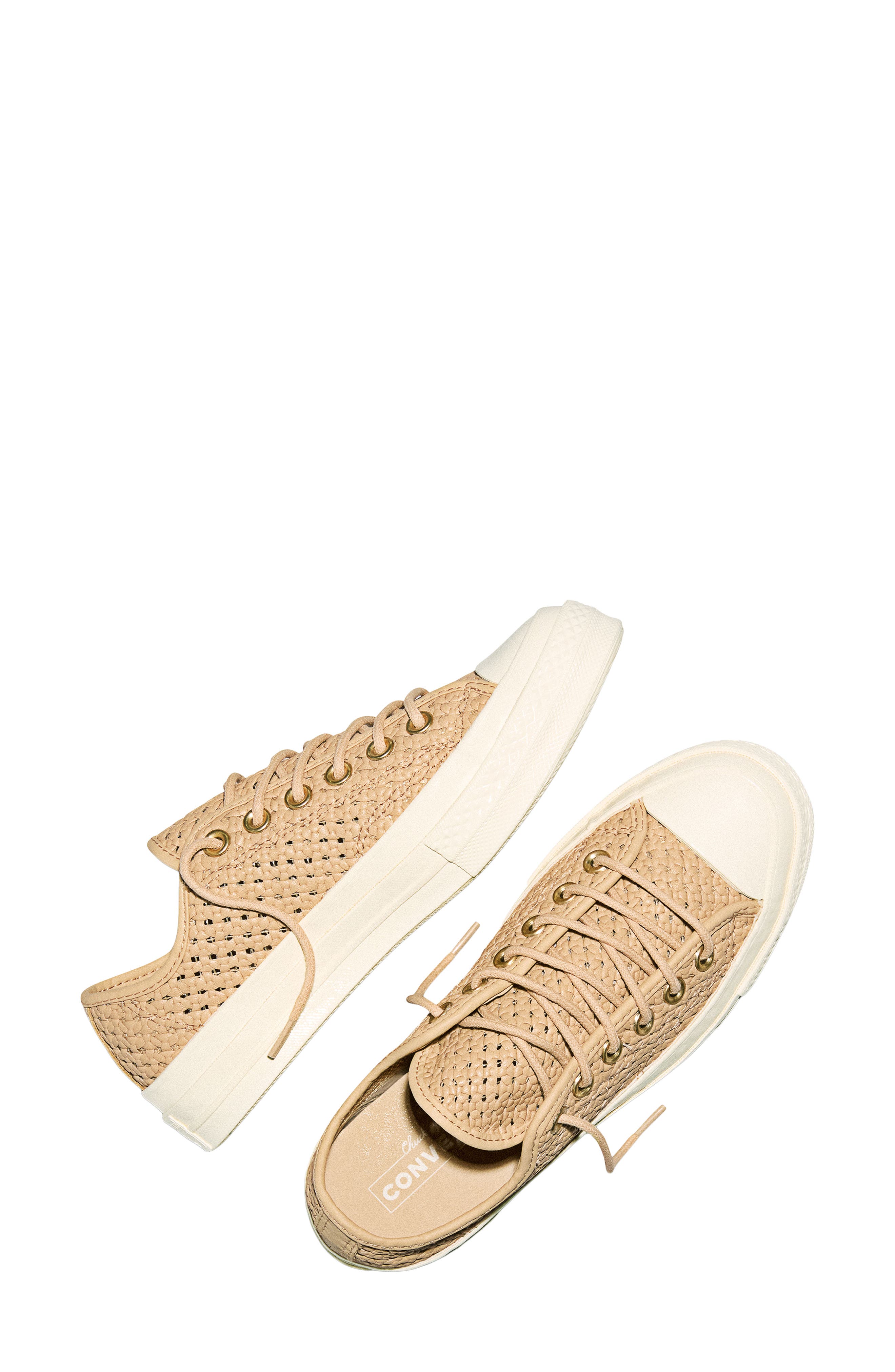 Converse Gender Inclusive Chuck 70 Woven Leather Sneaker, Alternate, color, Hay Day/ Hay Day/ Egret