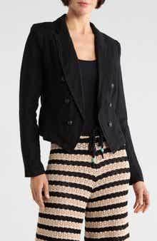 Wayne Double Breasted Linen Crop Blazer